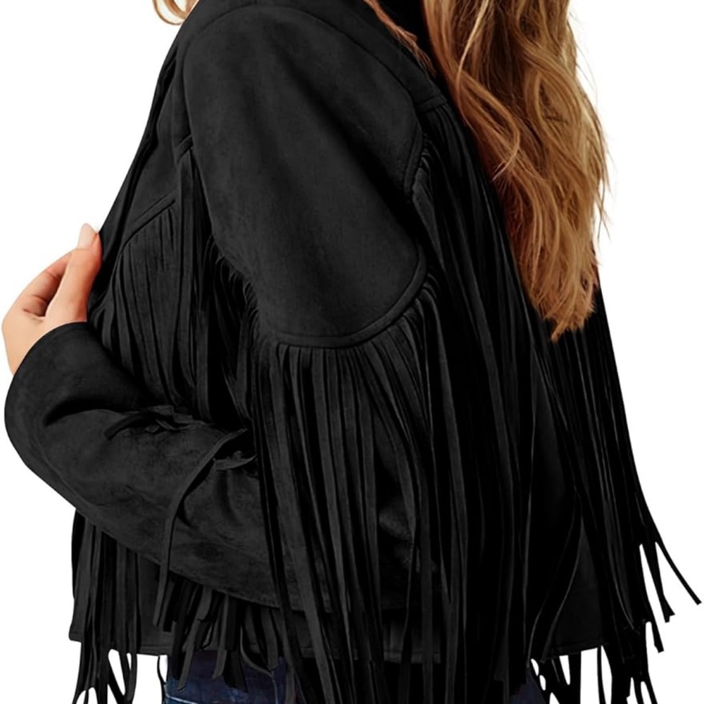 Black fringe jacket